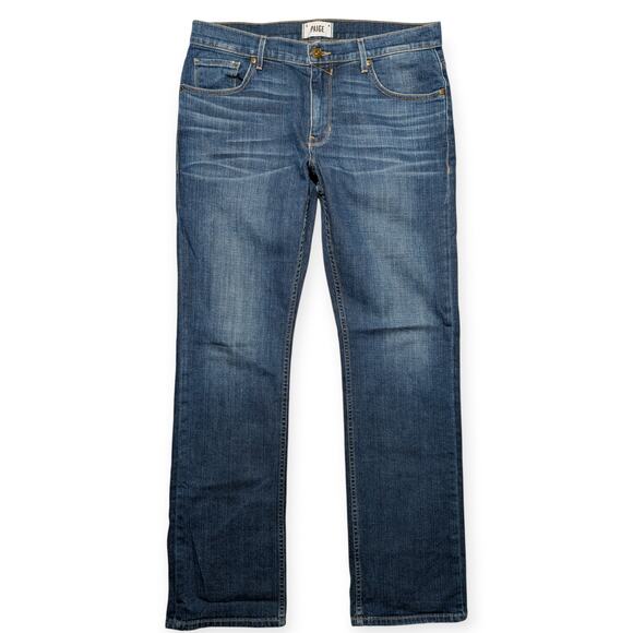 PAIGE Doheny Relaxed Straight Leg Jeans Mens 36x33 Luxury Blue Denim Made in USA